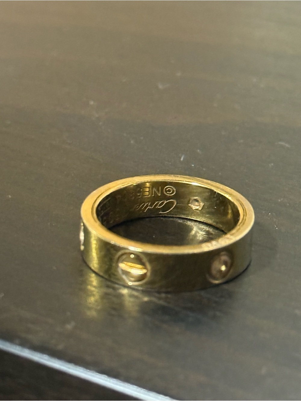 Gold plated ring with “Diamonds“ crystals screw Ring - Picture 3 of 7